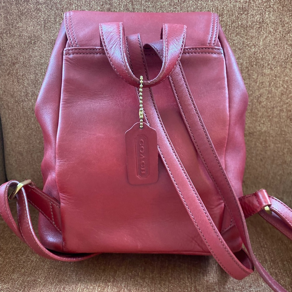 Coach Red Leather Backpack - Small - image 2